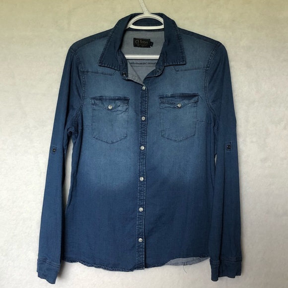 Ci Sono Faux denim Button down shirt - Picture 2 of 7